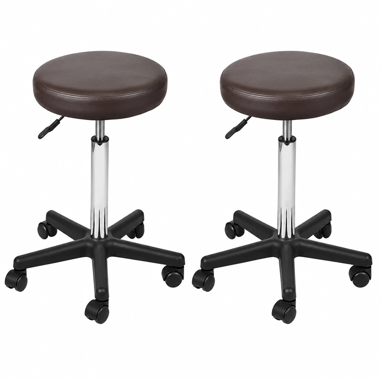 Bureau, pivotant, réglable, sur roulettes, en similicuir, coloris marron, pour l’espace de travail