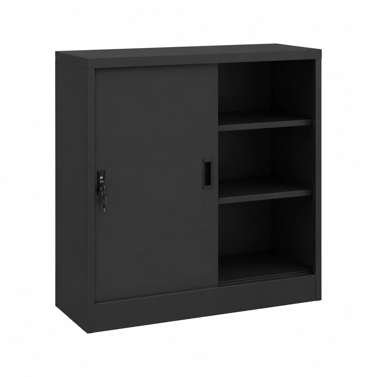 Armoire, avec rangement, avec portes coulissantes, avec portes, en acier, 90 x 40 x 90 cm, coloris anthracite, pour la chambre