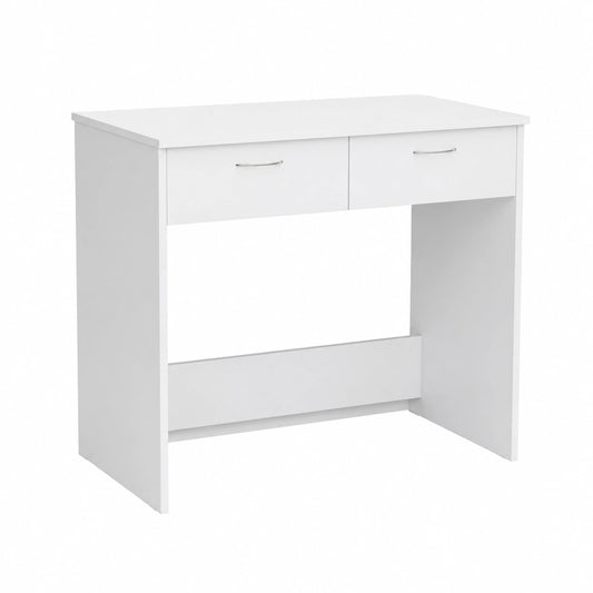 Bureau, avec rangement, avec tiroirs, 80 x 40 x 75 cm, coloris blanc, pour l’espace de travail