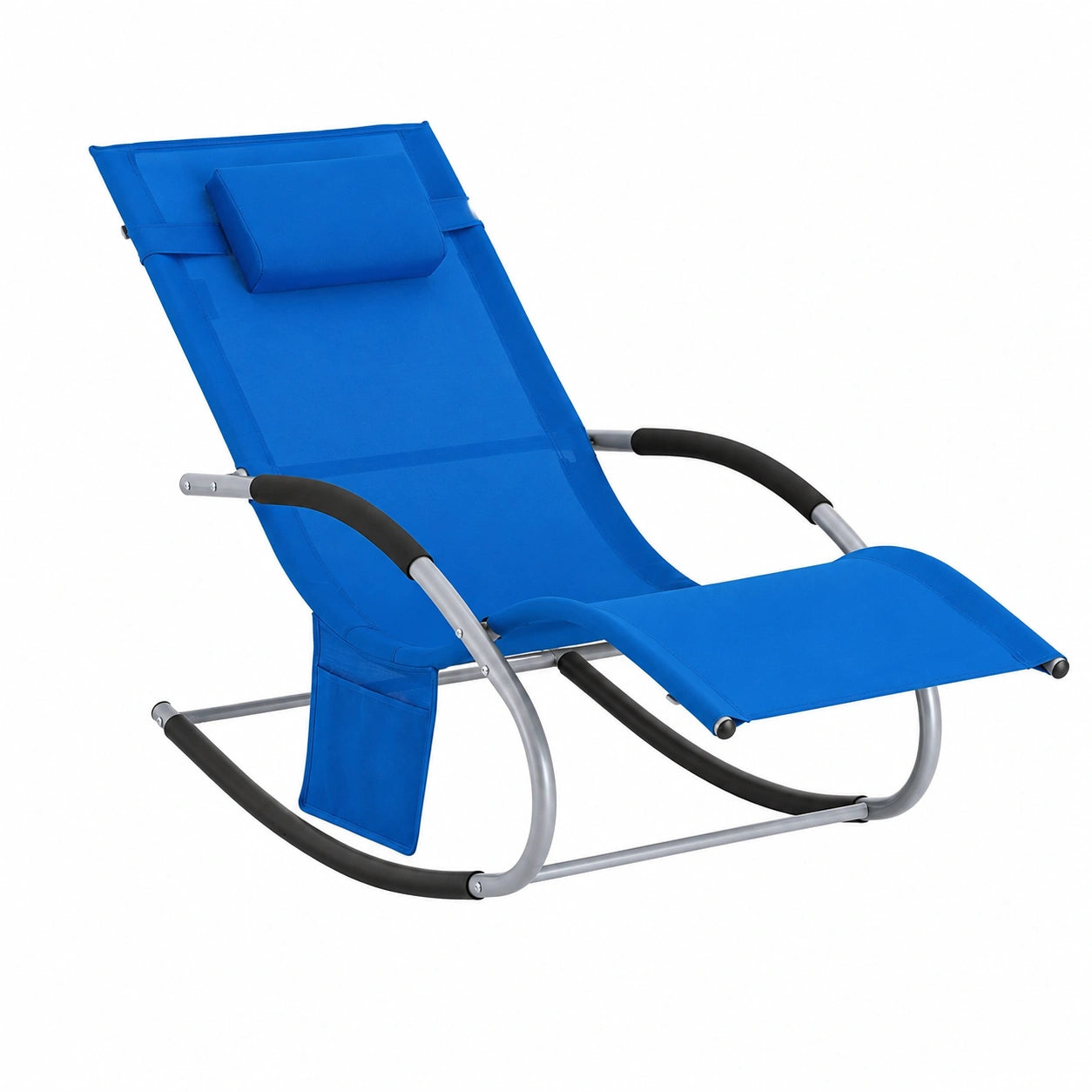 Chaise longue, pliable, coloris bleu, pour la terrasse ou le jardin