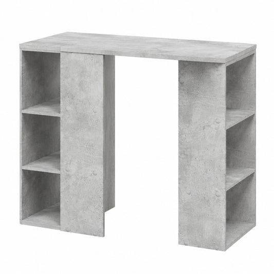 Bureau, avec rangement, avec étagères, 90 x 50 x 75 cm, coloris gris, pour l’espace de travail