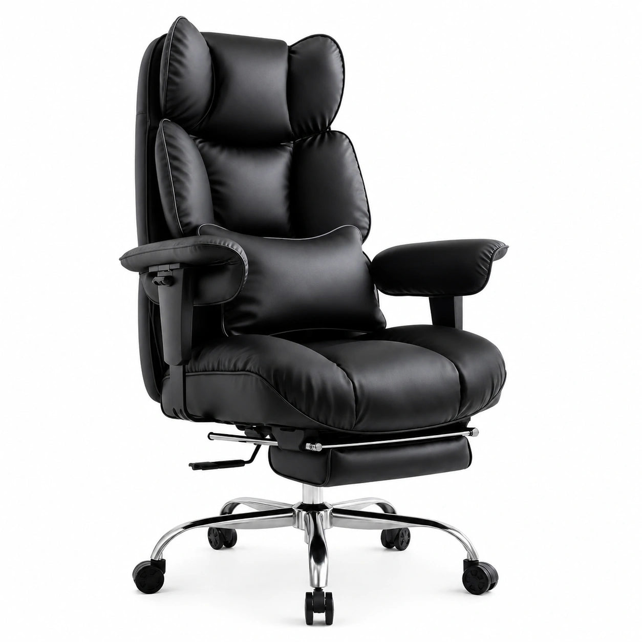 Bureau, pivotant, réglable, en similicuir, coloris noir, pour l’espace de travail