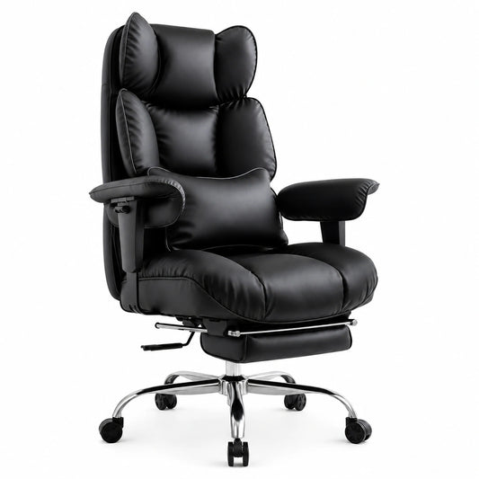 Bureau, pivotant, réglable, en similicuir, coloris noir, pour l’espace de travail