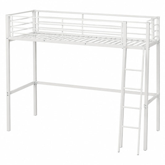 Lit gain de place, en métal et verre trempé, réglable, coloris blanc, 2 places, pour la chambre